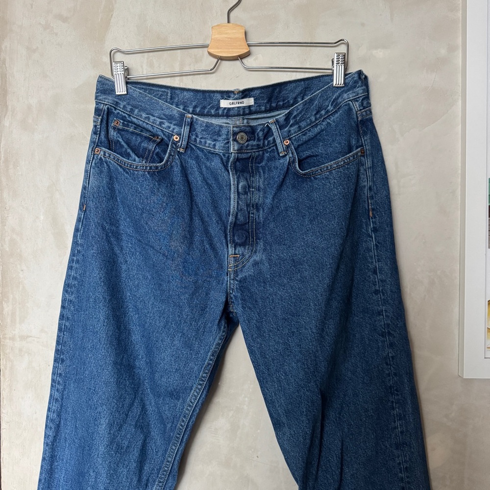 GRLFRND Blue Straight Leg Jeans